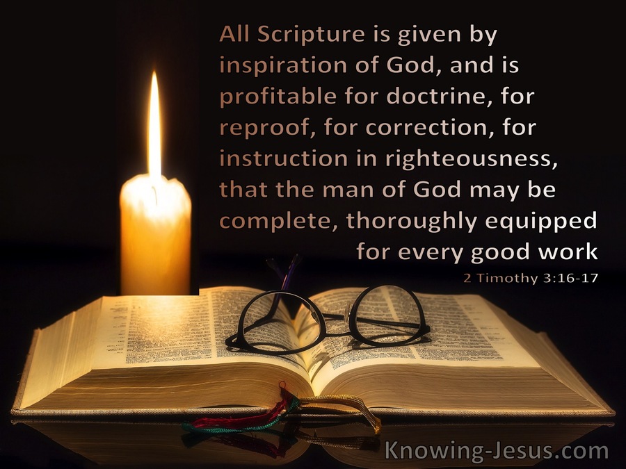 2 Timothy 3:16 All Scripture Is God:Breathed And Profitable For Doctine Reproof Corection Trainins in Righteousness (black)